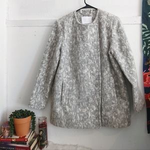 AYR Virgin Wool Mohair Top Coat Swing Jacket Marbled Grey